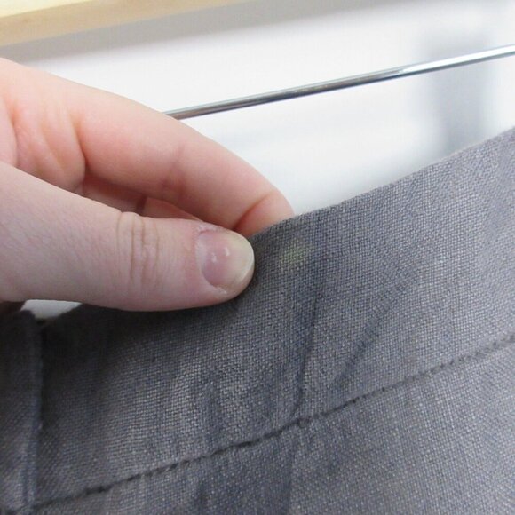 Eileen Fisher Linen Twill Pencil Mini Skirt L Gray Classic Preppy Casual 306 - Picture 6 of 12